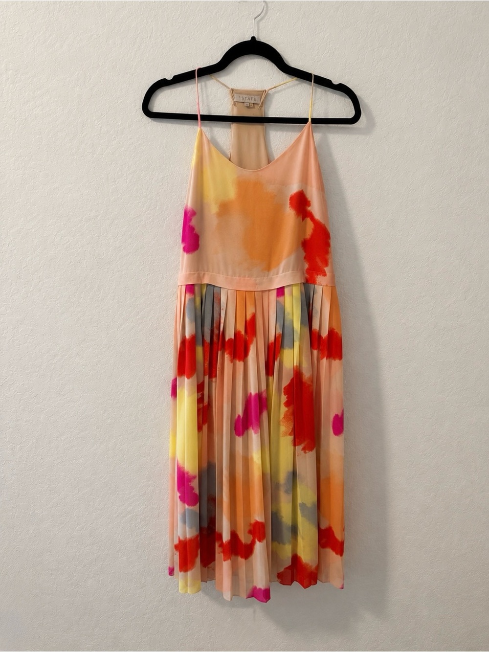 NWT 1. STATE Crystal Pleat Midi Dress